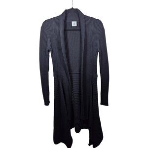 Cabi Sweater Womens S Black Cardigan Open Front Duster Long Sleeve Sweetheart